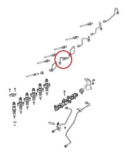 Dodge Fuel Injector Line for Ram (2019-23) 6.7L Cummins (Injector #2)
