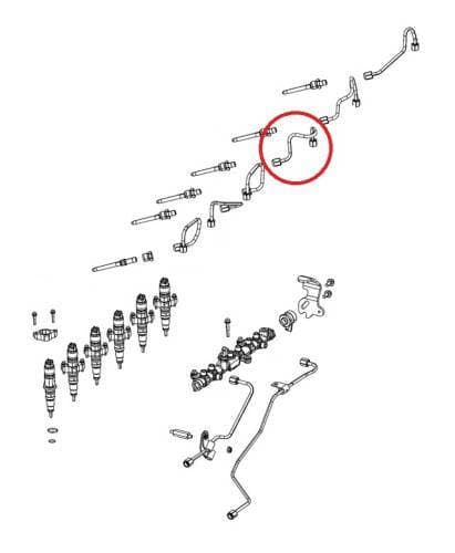 Dodge Fuel Injector Line for Ram (2019-23) 6.7L Cummins (Injector #4)