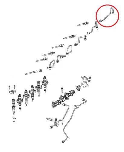 Dodge Fuel Injector Line for Ram (2019-23) 6.7L Cummins (Injector #6)