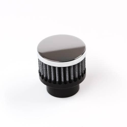 S&B Crankcase Vent Filter, 1" Hole, Clamp-On with Chrome Shield