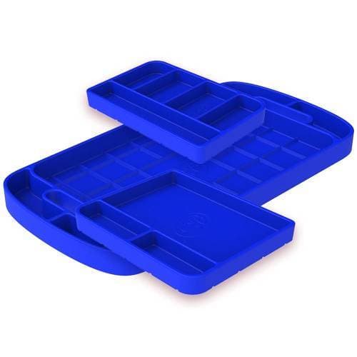 S&B Tool Trays, Flexible, Silicone, Blue, Set of 3