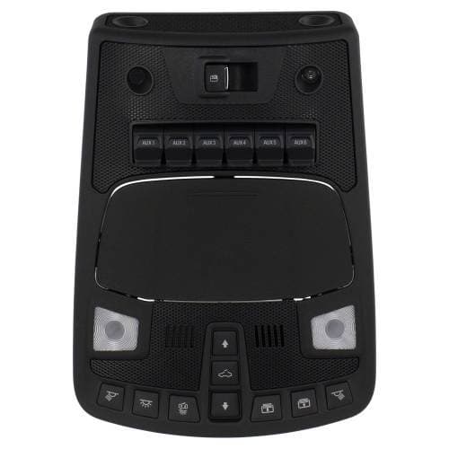 Ford Motorcraft Overhead Console, Ford (2017-22) Super Duty (with upfitter switches - Ebony/Black) w/ Sunroof