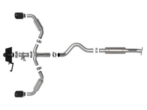 aFe Power Gemini XV 3" to 2.5" Cat-Back Exhaust System for Toyota (2023-24) GR Corolla L3-1.6L (t), 304 Stainless Steel w/ Cut-Out Black