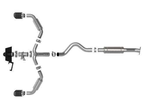 aFe Power Gemini XV 3" to 2.5" Cat-Back Exhaust System for Toyota (2023-24) GR Corolla L3-1.6L (t), 304 Stainless Steel w/ Cut-Out Carbon Fiber Tips