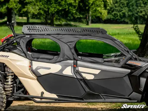 SuperATV Primal Soft Cab Enclosure Doors for Can-Am (2017-24) Maverick X3 Max (Upgrade to Premium Framed Doors, Standard Polycarbonate - Dark Tint, No Exterior Door Handles)