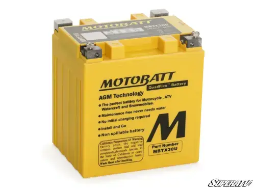 SuperATV Motobatt Battery Replacement for Polaris (2006 / 2016-23) Ranger (OEM# 4014609)