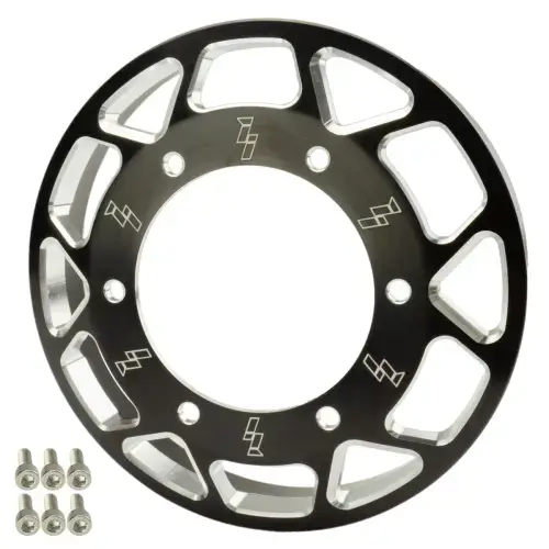 Industrial Injection Billet Fan Pulley Black Anodized (w/Bolts) for Dodge/Ram (2003-12) Cummins Common Rail