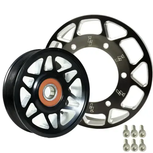 Industrial Injection Billet Pulley Kit Black Anodized for Dodge/Ram (2003-12) Common Rail Cummins