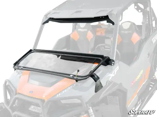 SuperATV Flip-Down Glass Windshield for Polaris (2020-26) General XP 1000 (w/ Driver's Side Wiper)
