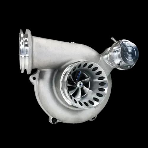KC Turbos KC38r Dual Ball Bearing Turbo for Ford (Early 1999) 7.3L Power Stroke, Stage 3 (.84 A/R) (Polished)