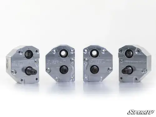 SuperATV 4" Portal Gear Lift for Polaris (2017 w/ 18mm socket) RZR XP 1000 (Single Idler, Standard, Cast Housing, 30% Gear Reduction, w/ 7-10" Lift Kit, w/ Stiffener)