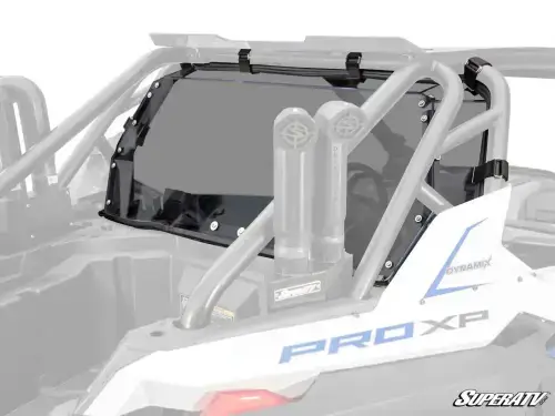 SuperATV Rear Windshield for Polaris (2020-24) RZR Pro XP, 2 Seat (Standard Polycarbonate - Dark Tint)