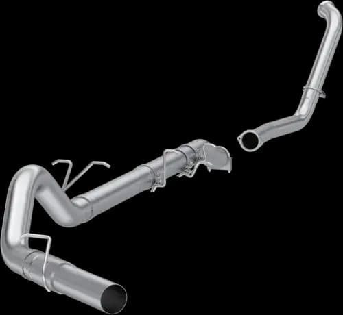 MBRP 4" Turbo Back, Ford (2003-07) F-250/F-350, 6.0L Power Stroke, Single Side (Stock Cat), Aluminized Perf.(No Muffler)