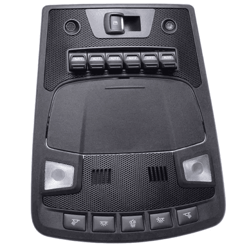 Ford Motorcraft Overhead Console, Ford (2017-22) Super Duty (with upfitter switches - Ebony/Black) w/o Sunroof