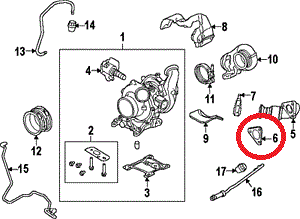 Ford Motorcraft Turbo Gasket, Ford (2011-15) F-250, F-350, F-450, & F-550 6.7L Power Stroke (Triangle Gasket)