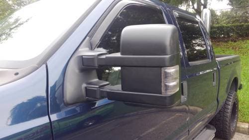 AVP Mirror Kit, Ford (1999-07) Super Duty & Excursion, Smoked Lens with Amber LED, Power & Heated