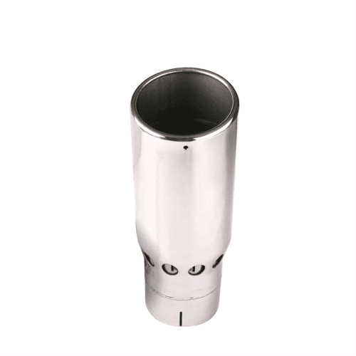 Diamond Eye Exhaust Tip, 4" - 5" x 16" Angle, T-304 Stainless, Vented, Single Wall Rolled Edge