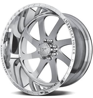 American Force Burnout SS8 Wheel, 20"x12" 8x170, Ford (1999-17) F250/F350 (Mirror Polished Finish)