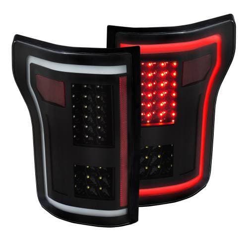 Anzo LED Taillights G2 for Ford (2015-17) F-150 (Black w/ White Light Bar)
