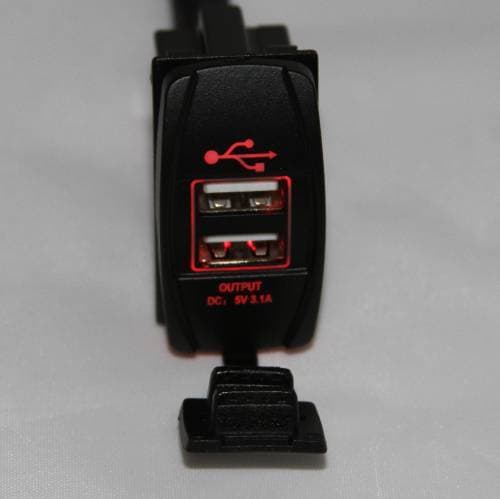 BTR Switch Style USB Power Port, C-Series (Dual 3.1A) Red