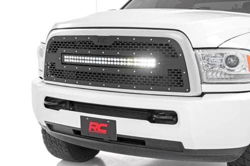 Rough Country Mesh Grille for Dodge (2013-18) 2500/3500, 30" LED Lightbar