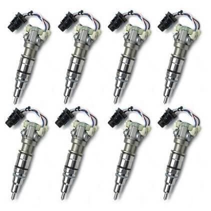 Warren Diesel Fuel Injectors, Ford (2003-10) 6.0L Power Stroke, set of 8 (Stock) with New Spool Valves