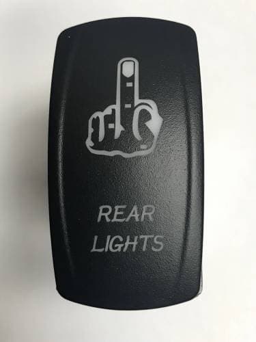 BTR C-Series Rocker Switch, Rear Lights With Finger (On-Off) Red