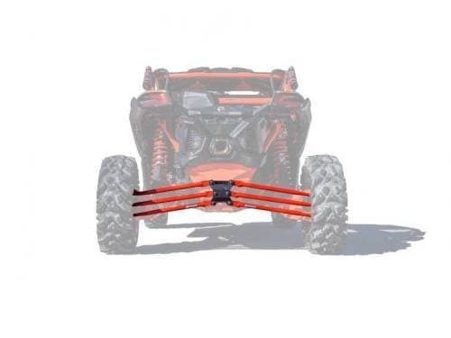 SuperATV Tubed Radius Arms for Can-Am (2017-24) Maverick X3 (Complete Kit (6 rods), 72 inch Wide, Red)
