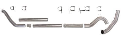 Diamond Eye 4" Turbo Back Exhaust, Dodge (1989-93) 2500/3500, 5.9L Cummins, 2wd, Single, Aluminized, (No Muffler)