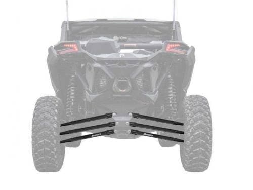 SuperATV Boxed Radius Arms for Can-Am (2017-24) Maverick X3 (64 inch wide, Complete Kit (6 rods) Black)