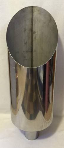 Different Trends Smoke Stack, 12"x36" Angle Cut (5" ID inlet) Stainless Steel