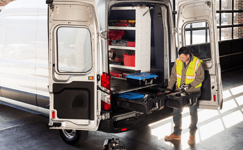 DECKED Cargo Van Storage System for Ford (2014-24) Transit. Black (130 Inch Wheel Base)