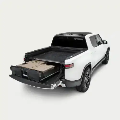 DECKED Truck Bed Storage Drawers & Base Accessory Pack for Rivian/Ford (2022-25) RIT/Maverick w/ Decked Out Package (4 FT 6 Inch Bed)