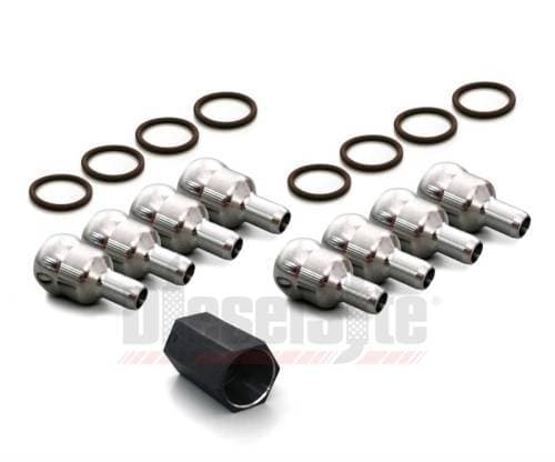 DieselSite High Pressure Oil Rail Nipple Kit for Ford (2003-07) 6.0L Power Stroke (8 - Nipples & Socket)