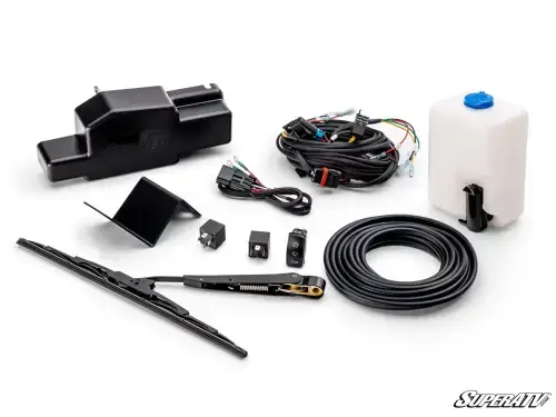 SuperATV Electric UTV Windshield Wiper Kit for Maxdrive Power Flip Glass Windshields (FGWS-CA-COM)