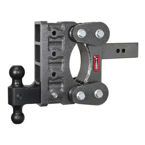 GEN-Y Hitch The BOSS (Torsion-Flex) 21K Drop Hitch (2.5″ or 3″ Shank), 2 1/2" Receiver, 12" Drop (6 Adjustable Positions), Includes Dual Ball Mount