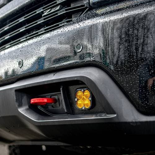 Baja Designs Squadron Sport Fog Pocket Light Kit for Chevy (2019-22) Silverado 1500 / 2020-22 2500HD/3500HD, Wide Cornering Light Pattern, Clear Lens