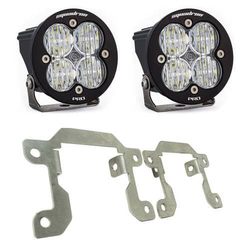 Baja Designs Squadron Pro Fog Pocket Light Kit for Ford (2019-23) Ranger / (2021-25) Bronco w/ OE Plastic Bumper, Wide Cornering Light Pattern, Clear Lens