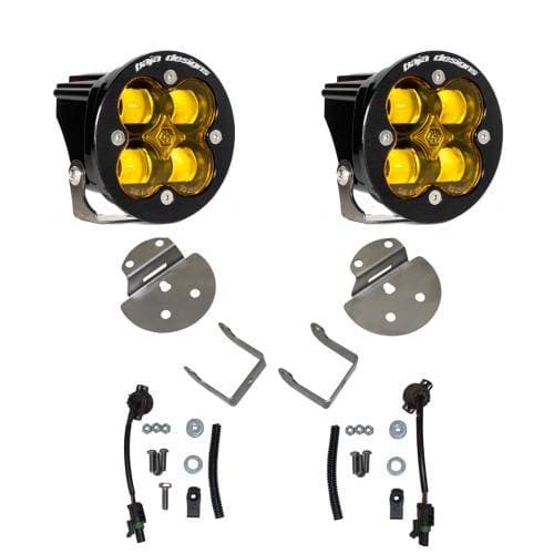 Baja Designs Squadron SAE Fog Pocket Light Kit for Chevy/GMC (2015-19) Colorado/Canyon / Silverado/Sierra 2500/3500HD, SAE Fog Light Pattern, Baja Amber Lens