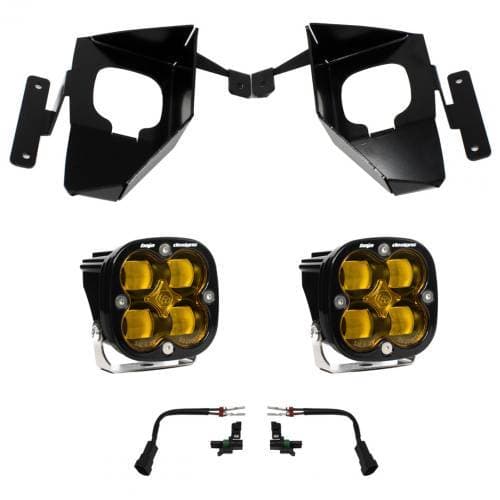 Baja Designs Baja Designs Squadron SAE Fog Pocket Light Kit for Chevrolet (2016-18) Silverado 1500, SAE Fog Light Pattern, Baja Amber Lens
