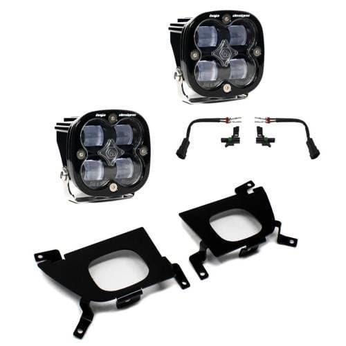 Baja Designs Squadron SAE Fog Pocket Light Kit for Chevrolet (2019-22) Silverado 1500 / (2020-22) 2500HD/3500HD, SAE Fog Light Pattern, Clear Lens