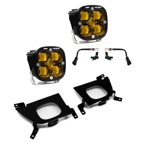 Baja Designs Squadron SAE Fog Pocket Light Kit for Chevrolet (2019-22) Silverado 1500 / (2020-22) 2500HD/3500HD, SAE Fog Light Pattern, Clear Lens