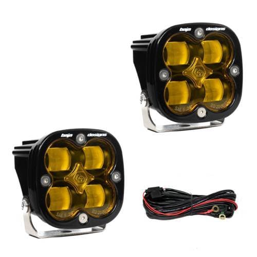 Baja Designs Squadron SAE Pair LED Auxiliary Light Pod, Baja Amber - Universal