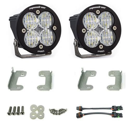 Baja Designs Squadron-R Pro Fog Pocket Light Kit for Jeep (2007-09) Wrangler JK w/ Standard OE Bumper, Wide Cornering Light Pattern, Clear Lens