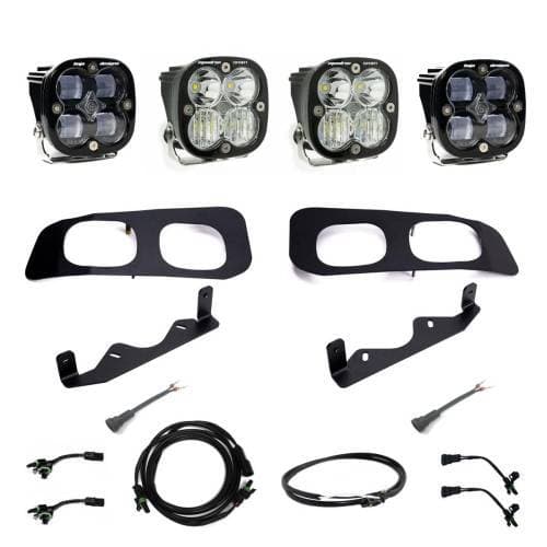 Baja Designs Squadron SAE/Squadron Sport Dual Fog Pocket Light Kit for Ford (2023-25) F-250/350 Super Duty, SAE Fog Light Pattern, Clear Lens, Upfitter Wiring