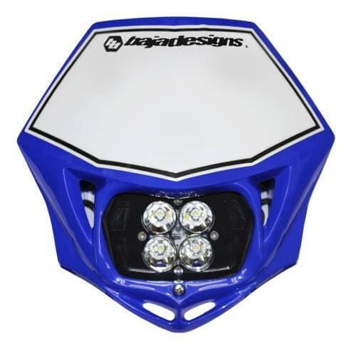 Baja Designs Motorcycle Squadron Sport (A/C) Headlight Kit w/ Shell - Universal (Blue, Spot Light Pattern, Clear Lens)