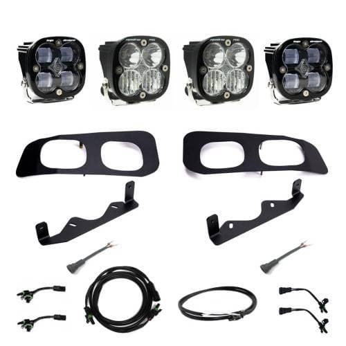 Baja Designs Squadron SAE/Squadron Pro Dual Fog Pocket Light Kit for Ford (2023-25) F-250/350 Super Duty, SAE Fog Light Pattern, Clear Lens, Upfitter Wiring