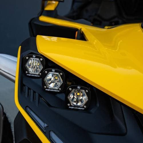 Baja Designs Triple S1 "Unlimited" Headlight Kit  Can-Am (2024-25) Maverick R, Multi-Pattern/Laser Spot Light Pattern, Clear Lens