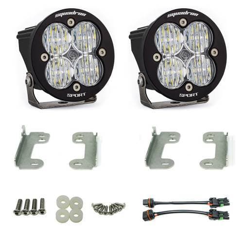 Baja Designs Squadron-R Sport Fog Pocket Light Kit for Jeep (2010-18) Wrangler JK; w/ Standard OE Bumper (Wide Cornering Light Pattern, Clear Lens)
