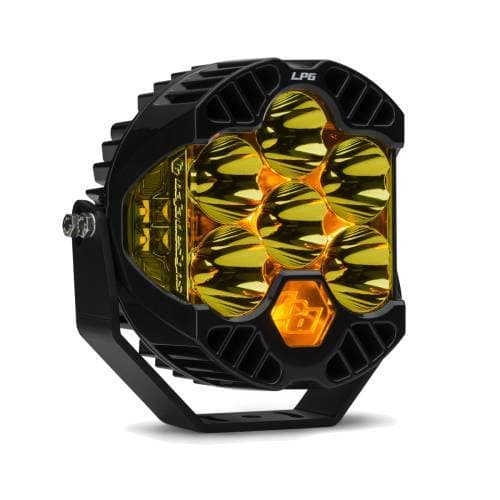 Baja Designs 6" LP6 Pro LED Auxiliary Light Pod, Spot Light Pattern, Baja Amber Lens, Amber Backlight - Universal